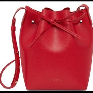 Mansur Gavriel red bucket bag saffiano leather